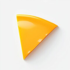 Poster - Slice of sharp cheddar cheese presented on a white background highlighting its vibrant color and smooth texture