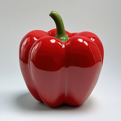 Aufkleber - Bright red bell pepper shines with glossy surface and vibrant color, showcasing freshness and appeal in still life arrangement