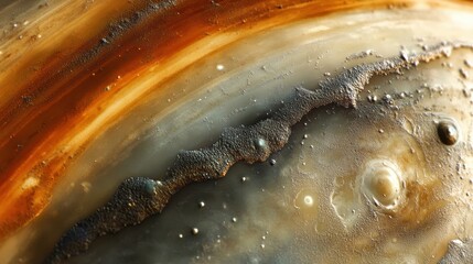 Aufkleber - Detailed view of Jupiters atmosphere showcasing swirling clouds and dynamic patterns in space. Generative AI