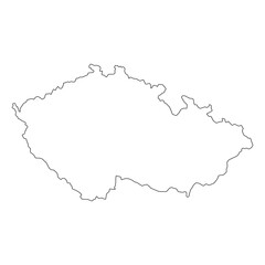 Wall Mural - Czech republic map symbol shape, travel web flat concept icon vector illustration .