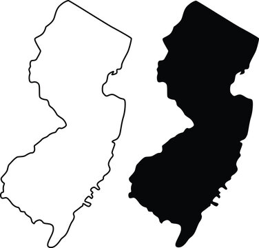 New Jersey Map U.S. Icon Design On White Background