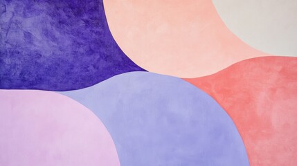 Poster - Pastel lavender and pink shapes create a harmonious abstract design on a textured background