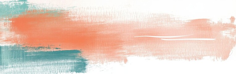 Poster - Delicate pastel coral strokes and soothing hues blend in a minimalist artistic design for serene spaces