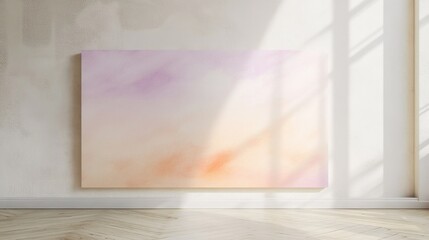 Aufkleber - Minimalist canvas art displayed in a bright, airy space with gentle light streaming through a large window