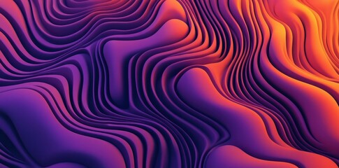 Wall Mural - Abstract purple and orange layered wavy background art