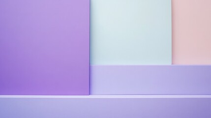 Aufkleber - Pastel mint and lavender geometric shapes create a calming minimalist background perfect for modern designs and digital projects