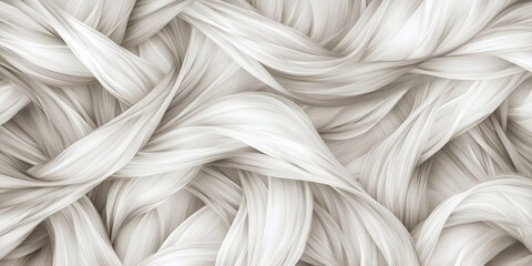 Leinwandbilder - Woven fabric texture featuring soft, flowing strands in a neutral color palette, ideal for design and textile applications