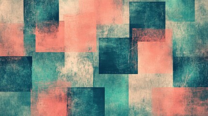 Poster - Faint pencil strokes create a textured abstract design blending muted colors and geometric shapes on a subtle background