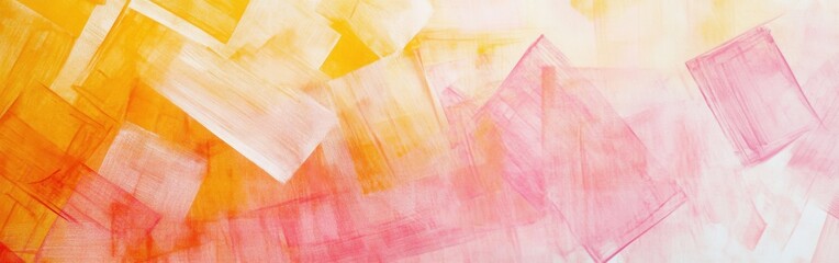 Aufkleber - Elegant design featuring soft pencil strokes in amber and pink hues creating a calming abstract composition