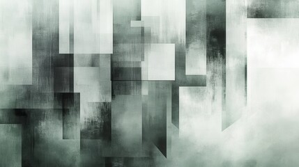 Poster - Elegant fragmented grids in muted mint create a calming visual experience for modern art lovers and design enthusiasts alike