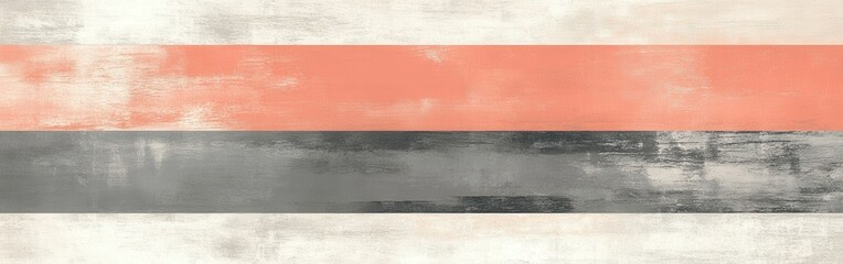 Aufkleber - Elegant coral and gray horizontal stripes create a modern artistic atmosphere for home decor or fashion design projects