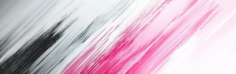 Abstract pencil strokes create a gradient from gray to vibrant pink in a modern artistic display