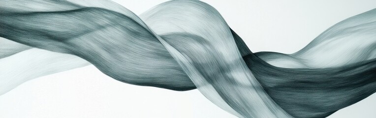 Aufkleber - Elegant gray pencil strokes create a flowing abstract design with smooth transitions and depth