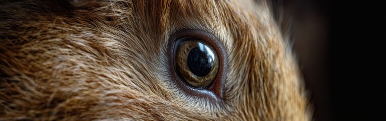 Poster - Close-up view of a guinea pig's expressive face showcasing its detailed fur and eye