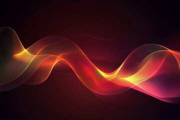 Poster - long red and orange wave with a black background. The wave is very long and has a lot of detail