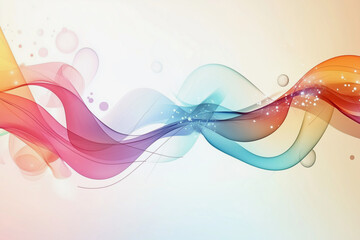 Aufkleber - colorful wave with a white background. The colors are bright and vibrant, creating a sense of energy and movement. The wave appears to be flowing and dynamic, as if it is in motion