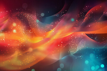 Aufkleber - colorful, abstract painting with a lot of swirls and dots. The colors are bright and the brushstrokes are bold. The painting seems to be about movement and energy, with the swirls