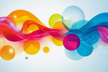 Aufkleber - colorful swirl of circles with a blue circle in the middle. The circles are of different sizes and colors, creating a dynamic and energetic composition. Concept of movement and excitement