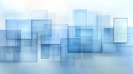 Aufkleber - conceptual image featuring overlapping blue rectangles creating modern abstract design. varying transparency adds depth and visual interest to composition