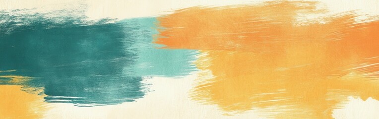 Poster - Soft pencil strokes create a tranquil background showcasing a blend of teal and orange colors in a warm artistic style