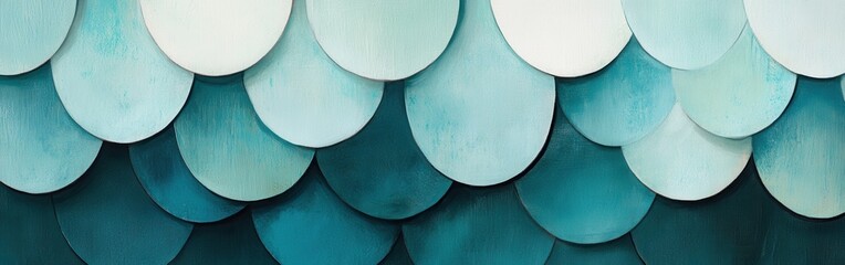 Poster - Muted half-circles created with smooth pencil strokes form a captivating abstract pattern in soothing colors
