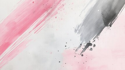Leinwandbilder - Minimalist design featuring delicate pencil strokes in subtle hues of pink and gray on a textured surface