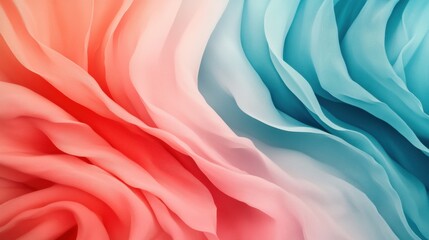 Poster - Elegant gradient of pencil strokes creates a harmonious blend of soft coral and blue hues in abstract art