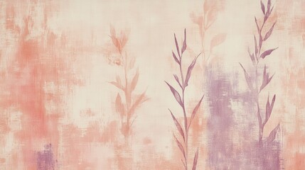 Poster - Elegant watercolor strokes create a soft floral backdrop with delicate torn edges, showcasing a blend of pastel colors and subtle details