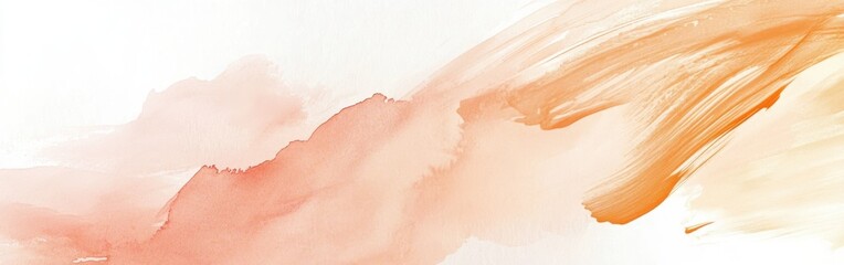Poster - Elegant pastel strokes create a serene artwork in muted peach tones with dynamic drips and swirls