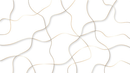 Aufkleber - abstract white background with random geometric shape and golden stroke
