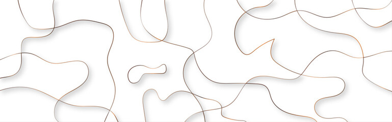 Aufkleber - abstract white background with random geometric shape and golden stroke