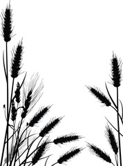 Wall Mural - cereal black silhouettes isolated on white illustration