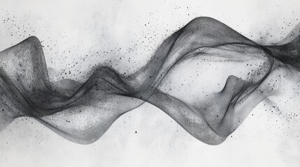 Aufkleber - Abstract pencil strokes create a flowing backdrop in muted gray, adding depth and texture to artistic designs