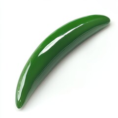 Poster - Glossy green bean pod resting on a smooth surface with vibrant color and sleek appearance