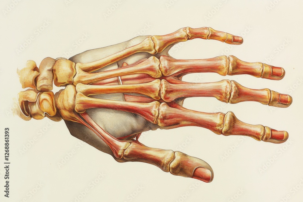 Detailed anatomical illustration showcasing the structure of a human ...