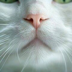 Poster - Close-up view of a cat's whiskers and nose highlighting fine details and textures