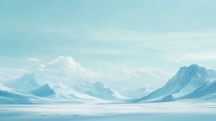 Poster - Expansive arctic landscape featuring soft pastel hues on a calm, serene day