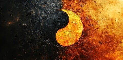 Poster - A stylized painting of the yin and yang symbol