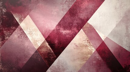 Fototapete - Dynamic geometric design featuring rich shades of red and beige creating a captivating abstract background