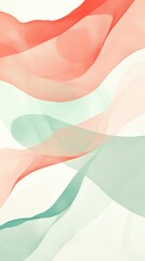 Aufkleber - Modern abstract composition featuring flowing curves in soft pastel shades on a clean background