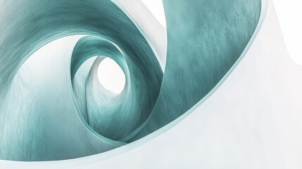 Poster - Smooth pastel gray and teal arcs blend together, creating an abstract flow that captivates the viewer's attention and imagination