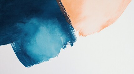 Poster - Bold brush strokes create a striking contrast on a minimalist white canvas in contemporary art setting