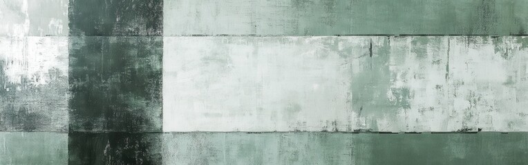 Aufkleber - Minimalist fragmented grid design in muted mint tones creating a calming visual experience