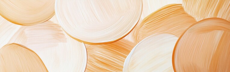 Aufkleber - Elegant pencil strokes create circles in soft pastel amber tones, showcasing an artistic blend of colors and textures