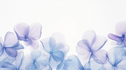 Aufkleber - Elegant pastel blue and lavender flowers create a serene atmosphere in a tranquil setting
