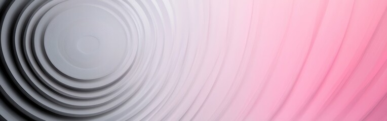 Poster - Circular gradient blending gray to pink creates a smooth transition with rippling effect, ideal for modern design and art projects