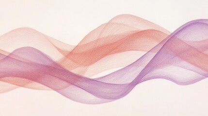 Poster - Abstract pencil strokes create soft lavender waves in delicate hues and gentle movements on a tranquil background