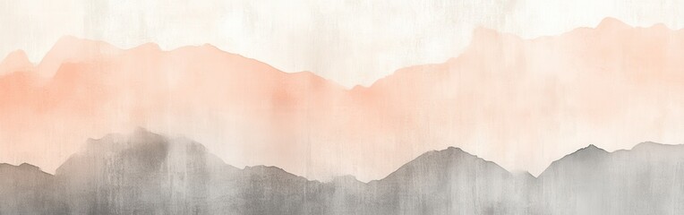 Poster - Gradient abstract pencil strokes create a jagged landscape in soft hues