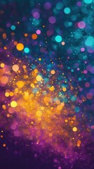 Poster - Vibrant bokeh design featuring royal purple, orange, and teal colors for an enchanting visual experience