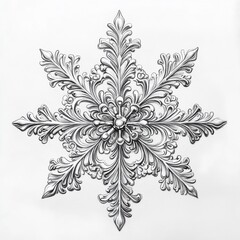 Poster - Intricate snowflake illustration showcasing unique and detailed patterns on a crisp winter day